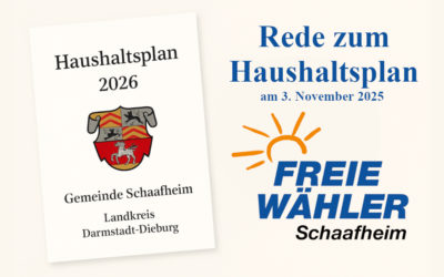 Rede zum Haushaltsplan Schaafheim für 2026
